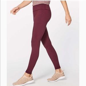 Lululemon Luon Size 6 Burgundy high waist leggings
